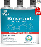 Nature Clean Dishwasher Rinse Aid Liquid, Non Toxic Natural Formula, Spot Free Shine for Glasses & Dishes, Hard Water Stain Remover, Dishwasher Drying Agent, 8 oz/250 ml Pack of 3