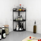 Dorhors 3-Tier Corner Bathroom Organizer Countertop for Storage,Vanity Tray,Wood Counter Organizer for Kitchen,Bathroom,Dresser (Black)