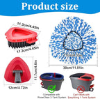 Mop Heads Replacements for O-Cedar RinseClean 2-Tank Spin Mop, Mop Replace Head for O Cedar, Spin Mop Heads for Ocedar Includes 3 Pack Mop Refills, 2 Upgrade Scrub Brush, 1 Mop Base for O-Cedar Mop
