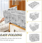 senya Large Storage Bins with Linen Collapsible Foldable Storage Cubes Fabric Closet Organizer Containers box with Flip-Top Lid for Home Bedroom Office 16.7 x 12.6 x 11.8in (Line)