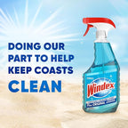 Windex Glass Cleaner Spray Refill, Original Blue Window Cleaner Works on Smudges and Fingerprints, Bottle Made of 100% Recovered Coastal Plastic, 2L (Pack of 2)