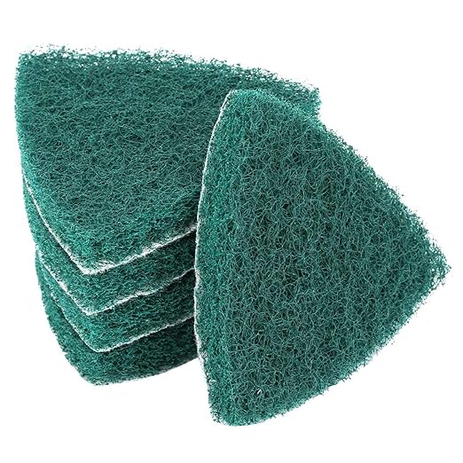 YWBL-WH 5Pcs Scouring Scrub Pads, Reusable Triangle Polishing Pad Self Adhesive Plate Grinding Machine Accessories, 3.5 * 3.5 * 3.5inch