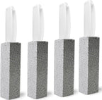 Pumice Stone Toilet Brush for Cleaning Toilet Bowl with Handle, Pumice Stick Pumice Scouring Pad for Cleaning, 4 Pack