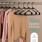 Sharpty Plastic Hangers Clothes Hangers for Clothing, Closet, Coats & Shirts - Notched, Durable & Space Saving - For Everyday Standard Use, Room Essentials & Basics - 35 Pack – Black