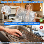Palksky Oven Rack Cleaning Bags, 19.6 x 27.5 Inch Heavy Duty No-Scrub with Side Zipper Opening, Reusable Leak-Resistant PE for Deep Soaking Grill Grates & BBQ Racks, No Cleaner Included, 3 Pack