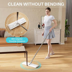JOYMOOP 8L Large Capacity Flat Mop System with Extension Handle, Ideal for Floor, Window, and Wall Cleaning - Includes 3 Washable Microfiber Pads for Wet and Dry Use