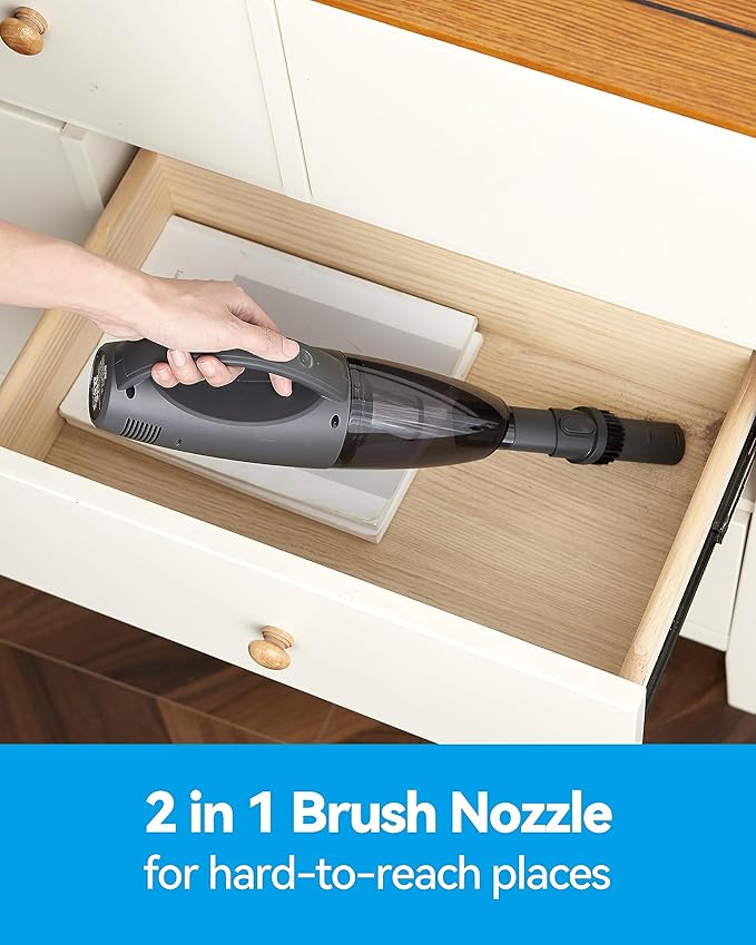 Brigii Pet Hair Vacuum with Anti-Tangle Hair Tool, Cordless Stairs Vacuum, 12KPA/25AW Handheld Vacuum with BRUSHLESS DC Motor, Lightweight 1.13lbs, USB-C Rechargeable-MX30