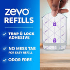 Zevo Flying Insect Trap Official Refill Cartridges - Fits Both Zevo Trap & MAX Indoor Fly Trap - Authentic Trap+Lock Technology to Catch Gnats, House & Fruit Flys (4 Official Refill Cartridges)