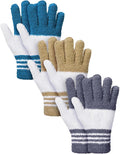 Patelai 3 Pairs Microfiber Plant Dusting Gloves Leaf Cleaning Gloves for Indoor Plants, Blinds, Furniture, House (Dark Blue,Gray,Khaki,White,Medium)