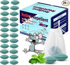 Mouse Rodent Repellent, 24 Pack Peppermint Lemon Mice Repellent for Squirrel Rats Spider Pests, Natural Repellent for Kitchen, Warehouse, Car, Indoor, Outdoor, Safe for Pets & Family