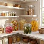HomArtist Square Glass Jars with Airtight Lid Set of 3, 50 floz Wide Mouth Mason Jars with Clamp Lids,Glass Sealed Jars with Air Tight Lids, Best for Kitchen & Pantry Food Storage