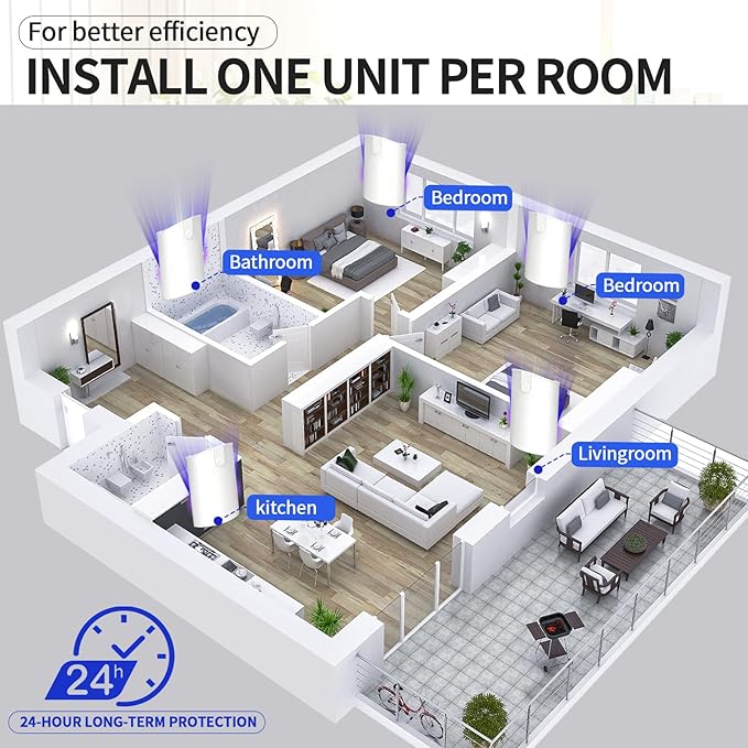 2-Pack Flying Insect Trap with 8 Refills - Plug-in Fruit Fly Trap for Indoor, Bug Zapper for Gnats, Fruit Flies & House Flies | Blue & UV Light Attraction | Mess-Free Disposal