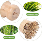 6 Packs Bamboo Dish Brush - Bamboo Wok Brush, Natural Union Fiber and Tampico Fiber Bamboo Scrub Brushr for Washing Cast Iron Pan/Pot(Hard Bristle)