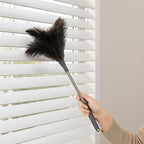 Extendable Ostrich Feather Duster – 51" (1.3 m) Long Reach Telescopic Handle Cleaning Tool, Natural Soft Feather Dusting Brush, Reusable and Durable for Furniture, Blinds, Ceiling Fans, High Shelves