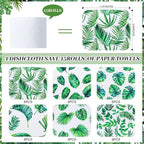 36 Pack Leaves Reusable Cleaning Cloths Washable Cotton Kitchen Towels for Home (Green)