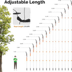 VINGLI 26ft Manual Extendable Tree Pruner Pole Saw, Long Tree Trimmer with Sharp Steel Blade, Aluminum Tree Cutter with 5-section for Pruning Palms and Shrubs