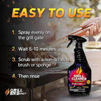 Grill Cleaner Spray & Degreaser | Heavy-Duty Grill Spray for BBQ, Griddles & Cast Iron Cleaner - Professional Outdoor Kitchen Formula - 35.2 fl oz.