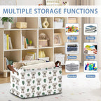 Cute Koala Storage Basket,Palm Leaf Collapsible Storage Bin Cubes for Living Room Bedroom Blankets Home Storage 17x11.5x10Inch