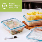 Snapware Plastic Total Solution 3-Pack (8.5-Cup) Food Storage Containers Set, Leakproof & Airtight Plastic Locking Lids Rectangular Containers, BPA-Free Lids, Microwave Dishwasher Freezer Safe