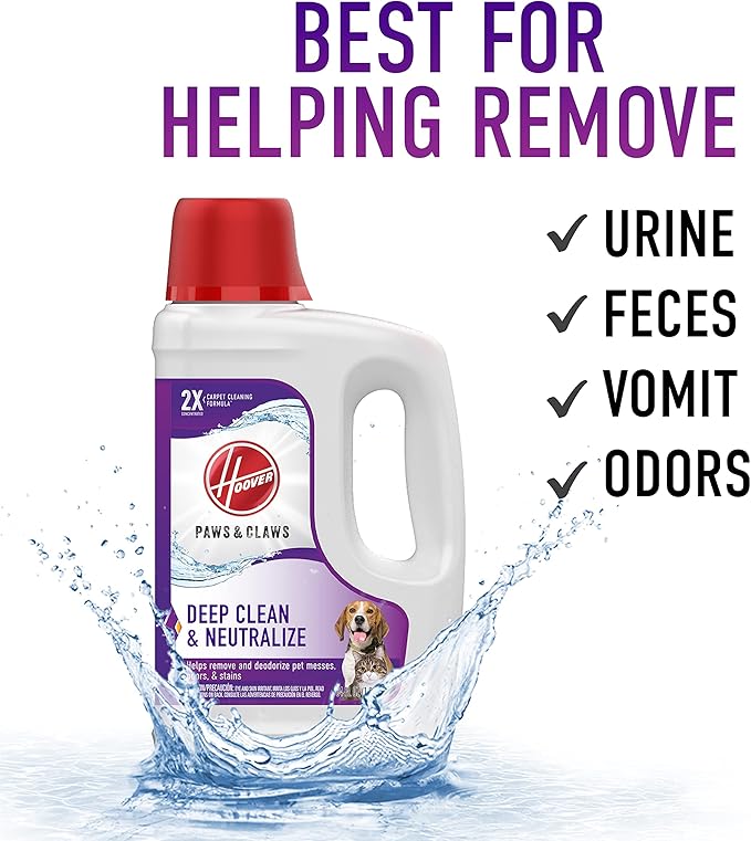 Hoover PowerDash Pet Advanced Compact Carpet Cleaner Machine & Paws & Claws Deep Cleaning Carpet Shampoo with Stainguard & Hoover Renewal Deep Cleaning Carpet Shampoo