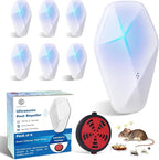 Electora 6Pcs Upgraded Ultrasonic Pest Repeller with Mosquito Coil Holder, Pest Repellent ultrasonic Plug in, Mice Repellent Indoor for Rodent, Roach, Spider, Ant, Bug, Mosquitoes, Insects and Rats