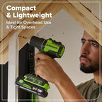 GREENWORKS 24V 1/2" Brushless Cordless Drill (400 In-lbs.), 2.0Ah (12,000mAh Power Bank) USB-C Batteries, 3.3 FT Braided Cable, 30W Charger
