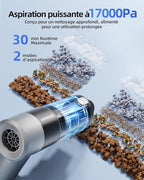 Mini Car Vacuum with 17000Pa High Power Suction,Portable Handheld Vacuum Blow & Suction,4 in 1 Cordless Small Vacuum Cleaner for Car,Home,Office,PC.Air Duster for Quick Cleaning of Small Areas