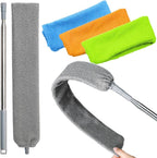100 inches Retractable Gap Dust Cleaner Cleaning Tools with 4 Microfiber Dusting Cloths Long Handle, Washable and Retractable Duster Brush for Cleaning Under Appliances Furniture Couch Fridge