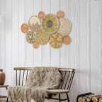Tatuo 11 Pcs Boho Wall Basket Decor Bulrush Woven Wall Hanging Art Round Farmhouse Rustic Handmade Wicker for Summer Home, Bedroom, Living Room, Kitchen Decorations, Multi Sizes(Lively)