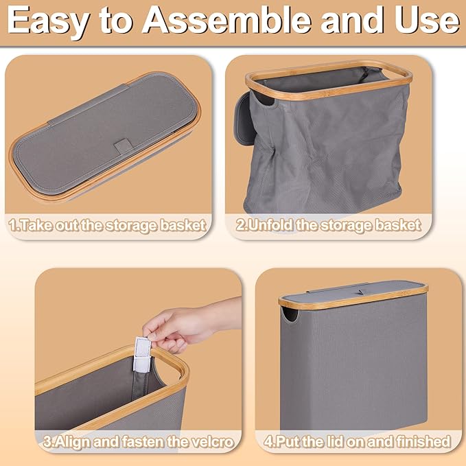 efluky Toilet Paper Basket 28L, Toilet Paper Storage with Lid for Bathroom, Free Standing Holder Organizer Holds Up to 9-12 Rolls, Grey