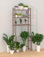 Livilord 3-Tier Over The Toilet Storage, Freestanding Metal Bathroom Shelves with 4 Hooks, Over Toilet Storage Shelf with Paper Holder, Above The Toilet Shelf for Bathroom Storage, Bronze