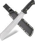 NedFoss 16" Survival Machete with Sheath, D2 Steel 0.22" Thick Full Tang Blade Machete Knife with Flat Grinding, Machete for Cutting Trees, for Yard Work, Clearing Brush with TPE Handle