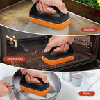 Griddle Cleaning Kit for Blackstone, Flat Top Grill Cleaner - Non-Scratch Scouring Pads for Blackstone Griddle Accessory,7 Griddle Scrubber Pads with 1 Handle,Easy Cleaning on Hot or Cold Surfaces