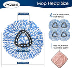 Spin Mop Head Replacement - 4 Pack Microfiber, Blue for O-Ceda Spinning Mop, EasyWring RinseClean, 2 Tank System Bucket