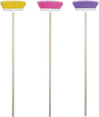 The Original Soft Sweep Magnetic Action Broom Assorted Colors with Natural Finish Wood Handles (4 Brooms)