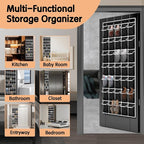 Kotkn 35 Compartment Over The Door Storage - Breathable Mesh Hanging Organizer with Large Pockets, Space Saving Design for Men & Women's Footwear, Closet, Bedroom- Black (Black, 35-Pocket)