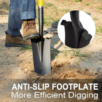 Shovel for Digging, Heavy Duty Shovel with Fiberglass Handle, 58 Inches