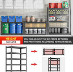OLLRRACT Heavy Duty Garage Shelving 24" D x48 W x72 H– Durable Metal Storage Shelf Organizer for Garage, Workshop, or Utility Rooms, Heavy Duty Shelving Rack