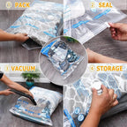 MEIQIHOME Vacuum Storage Bags, Space Saver Sealer Bags,Vacuum seal bags for clothing, Pillows, Comforters, Blankets, Bedding,Travel,8 MEDIUM