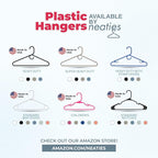 Neaties Plastic Hangers 100 Pack – Made in The USA – 6lb Capacity Standard Clothes Hangers with Strap Hooks for Dresses, Lingerie, Shirts, Pants, and Jackets – Pink