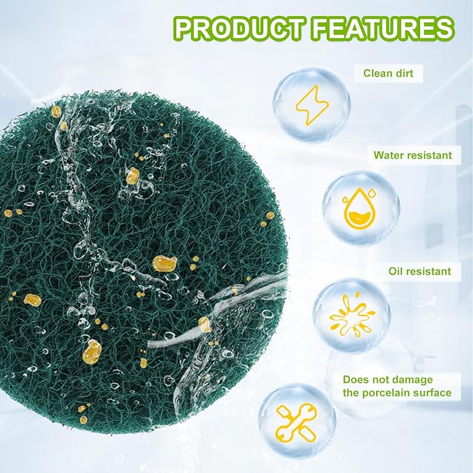 16pcs Kitchen Pads Power Scrubber Pads Set Electric Scrubber Replacement Scouring Pads fit for Dremel Versa Scouring Pads,Green