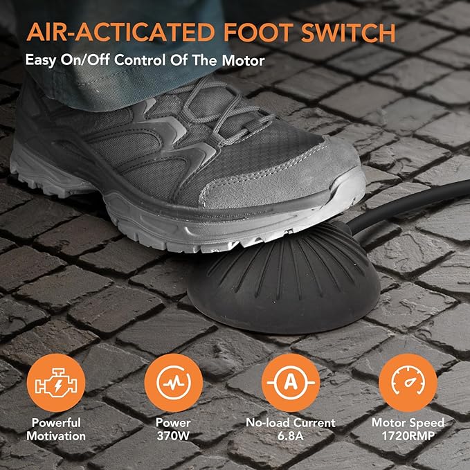 PIONEERWORKS 100Ft x 1/2 in Auto-feed Electric Drain Cleaner Machine 6.8A, Professional Drain Auger for 1” to 4” Pipes, with 6 Cutters, Glove, Drain Auger Cleaner Sewer Snake for Home/Business Use