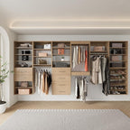 MODCART 4 Drawer Short Tower Closet Unit, Modular Closet System, Wood Closet System Organizer with Storage for Walk In Closets, Clothing Rack Closet for Hanging Clothes, Bedroom, Wood, 31.5"W