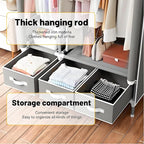Portable Wardrobe Closet with Shelves & Drawers - Light Grey Oxford Fabric Clothes Organizer for Bedroom, Dorm Room - Waterproof, Easy Assembly No Tools Needed(35.4" x 17.7" x 67")