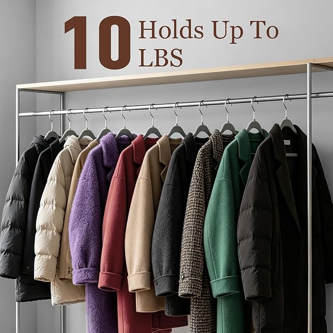 Velvet Hangers 100 Pack, Slim Non-Slip Clothes Hangers Space-Saving for Closet, Heavy Duty for Pants, Coats, Skirts, Jeans, Sweaters and More, Nylon-Flocked, Grey
