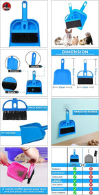Mini Broom and Dustpan Set - Compact Cleaning Kit for Home, Car, Camping, Small Spaces, Pet Cleanup, and Travel - Durable Small Broom and Dustpan Set Mini - Green Broom