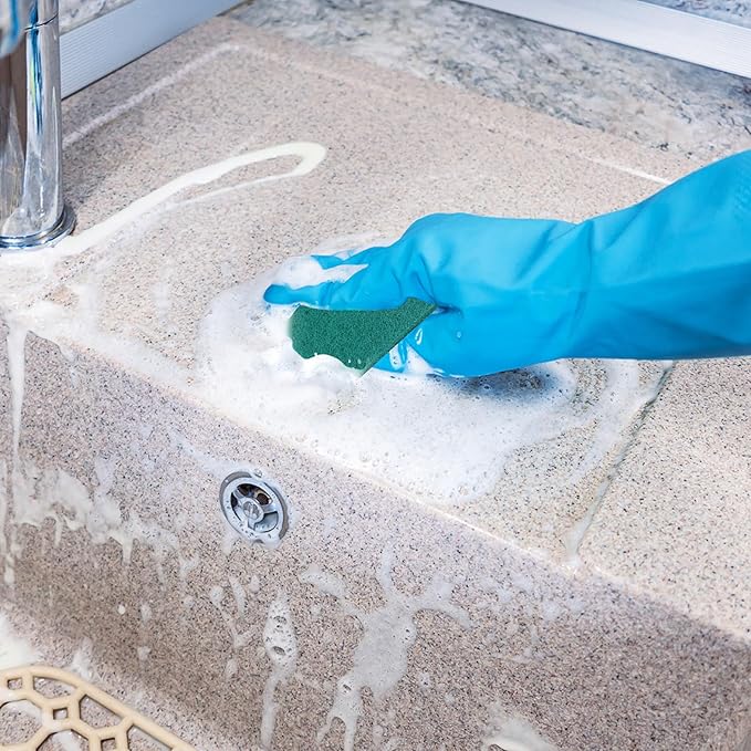 Green Scouring Pad，Scrub Pads，Cleaning Pads for Dishes Kitchen (30)