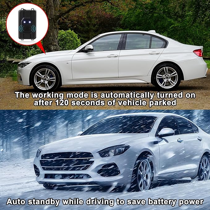 Qualirey 2 Pcs Ultrasonic Rodent Repellent for Car Engines Car Rodent Repeller Under Hood Battery Operated Rat Repellent with Strobe Light Keep Pest Squirrels Mice Out of Garage RV Outdoor