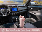 POWCAN 26 oz Insulated Water Bottle with 2-in-1 Straw and Spout Lid, Keep Cold 24H, Leak-Proof, Fits in Car Cup Holder, Stainless Steel Water Bottle for Sports, Travel, Gym, and School (Dried Rose)