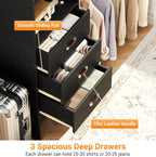 Homieasy 96 Inches Closet Organizer System, 8FT Customizable Walk In Closet Organizer with Hanging Rods, 3 Drawers Garment Rack with Leather Handle , 96" L x 16" W x 75" H, Max Load 1000 LBS, Black